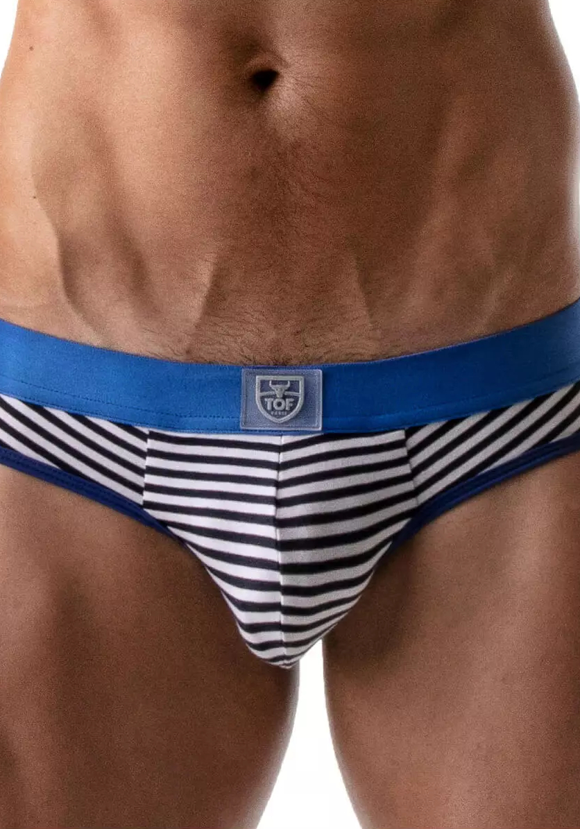 TOF Push-Up Brief Navy Stripes | Blue