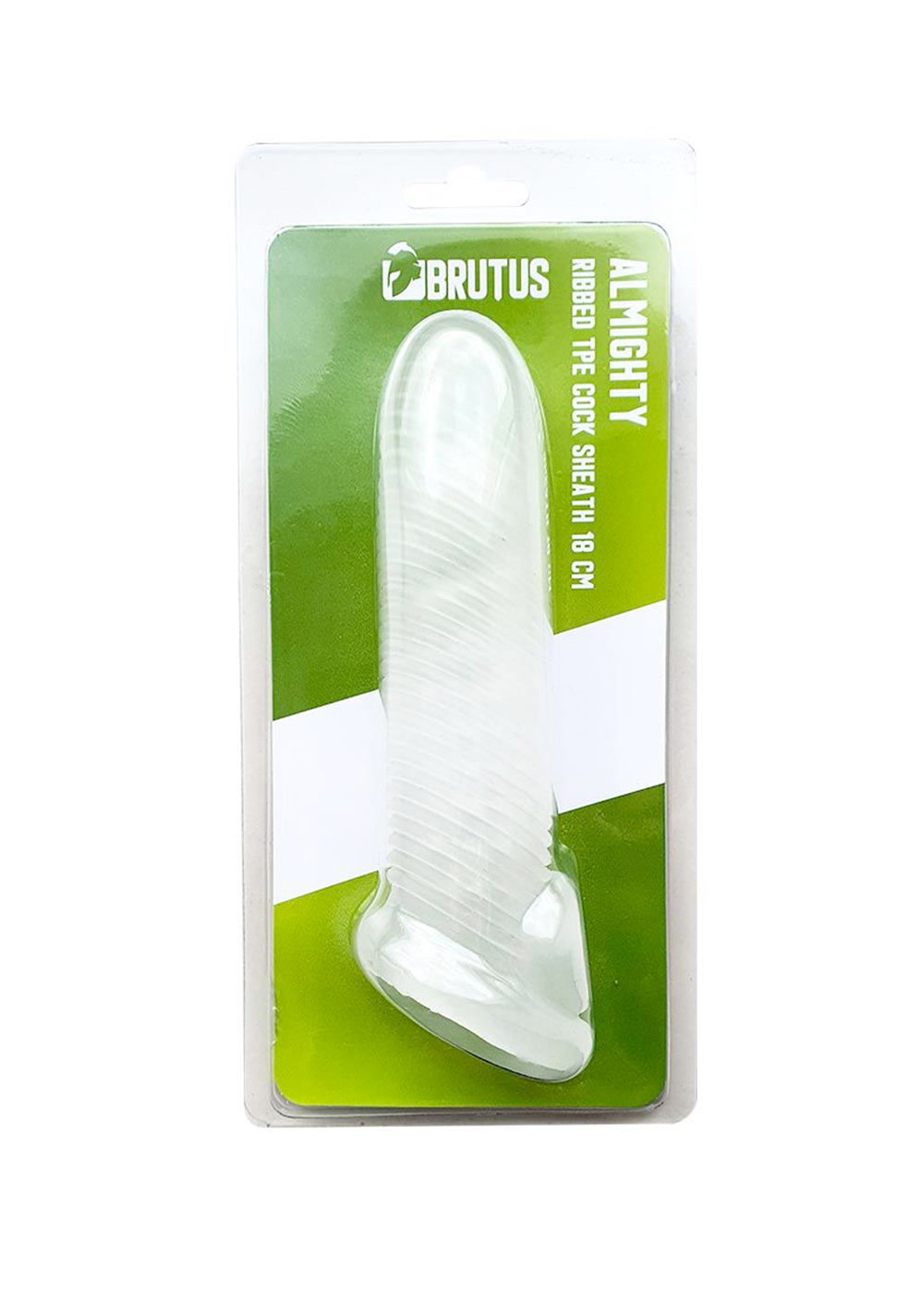 Brutus: Almighty - Ribbed Cock Sheath 18 cm | Clear