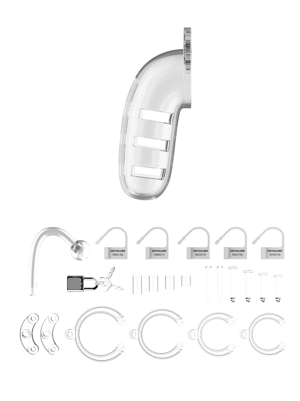 Mancage: Chastity Cage Model 12 with Plug | Transparent