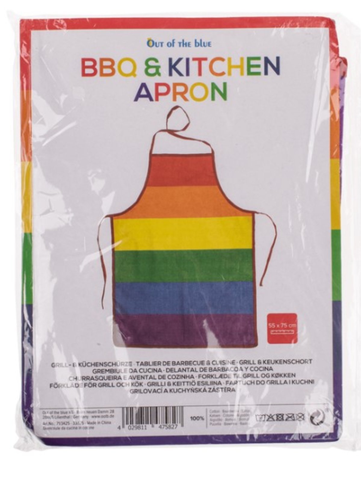 Regenbogen Grill- und Küchenschürze 55 x 75 cm