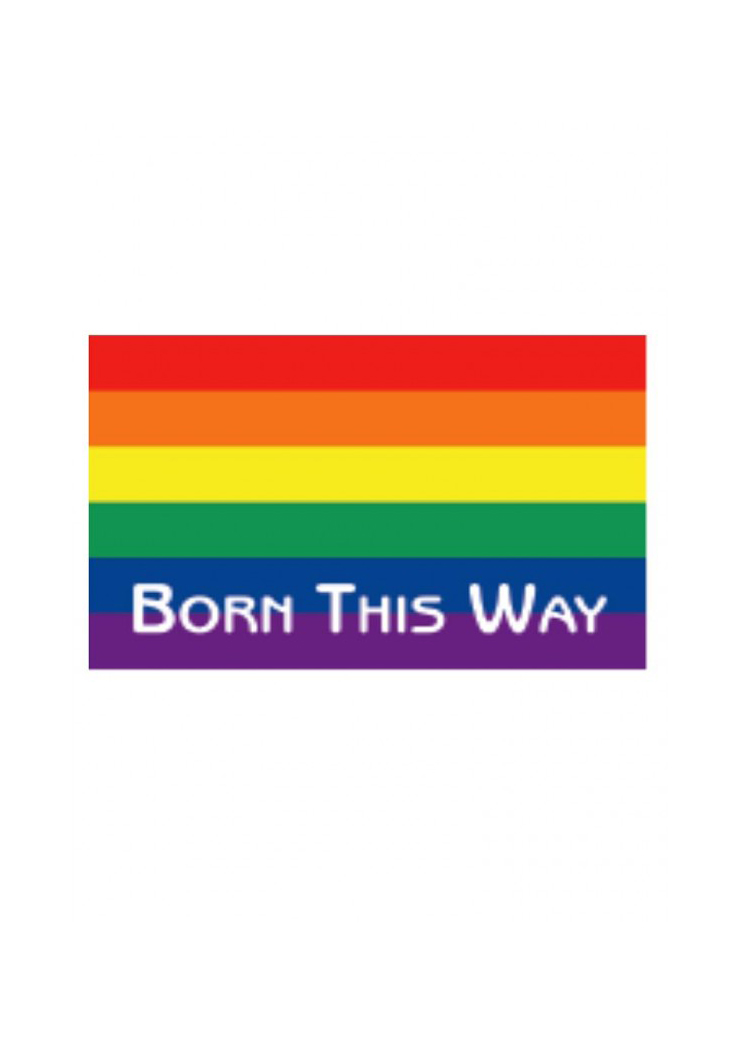 Regenbogen Aufkleber "Born This Way" 5 x 7,6  cm