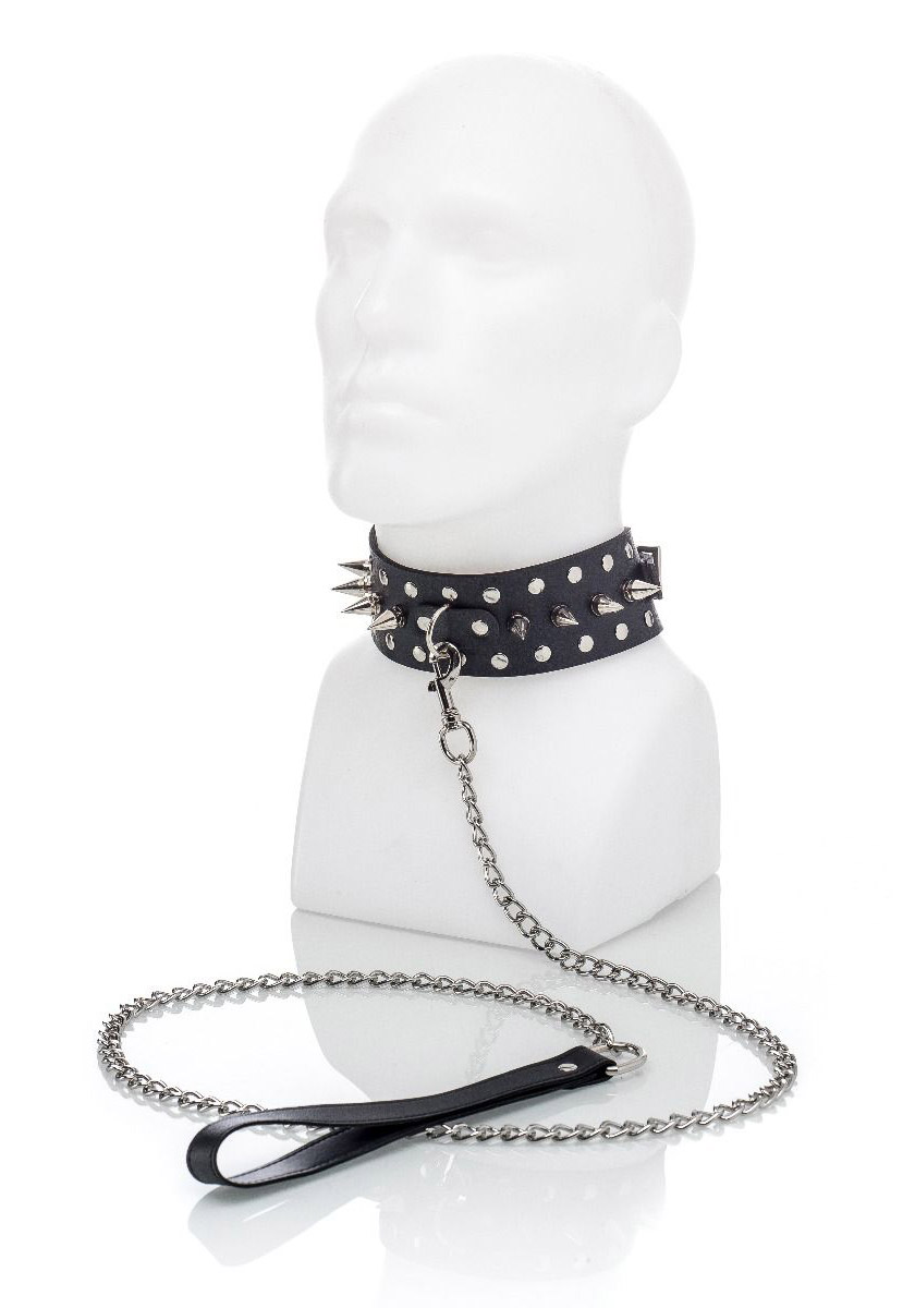 ZENN: Spiked Collar With Leash - Halsband & Leine