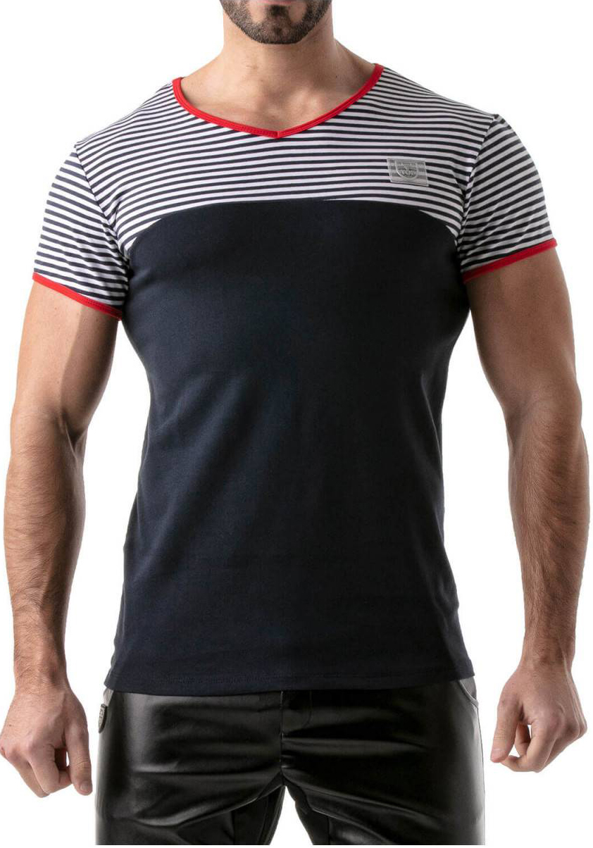 TOF T-Shirt Navy Stripes | Red