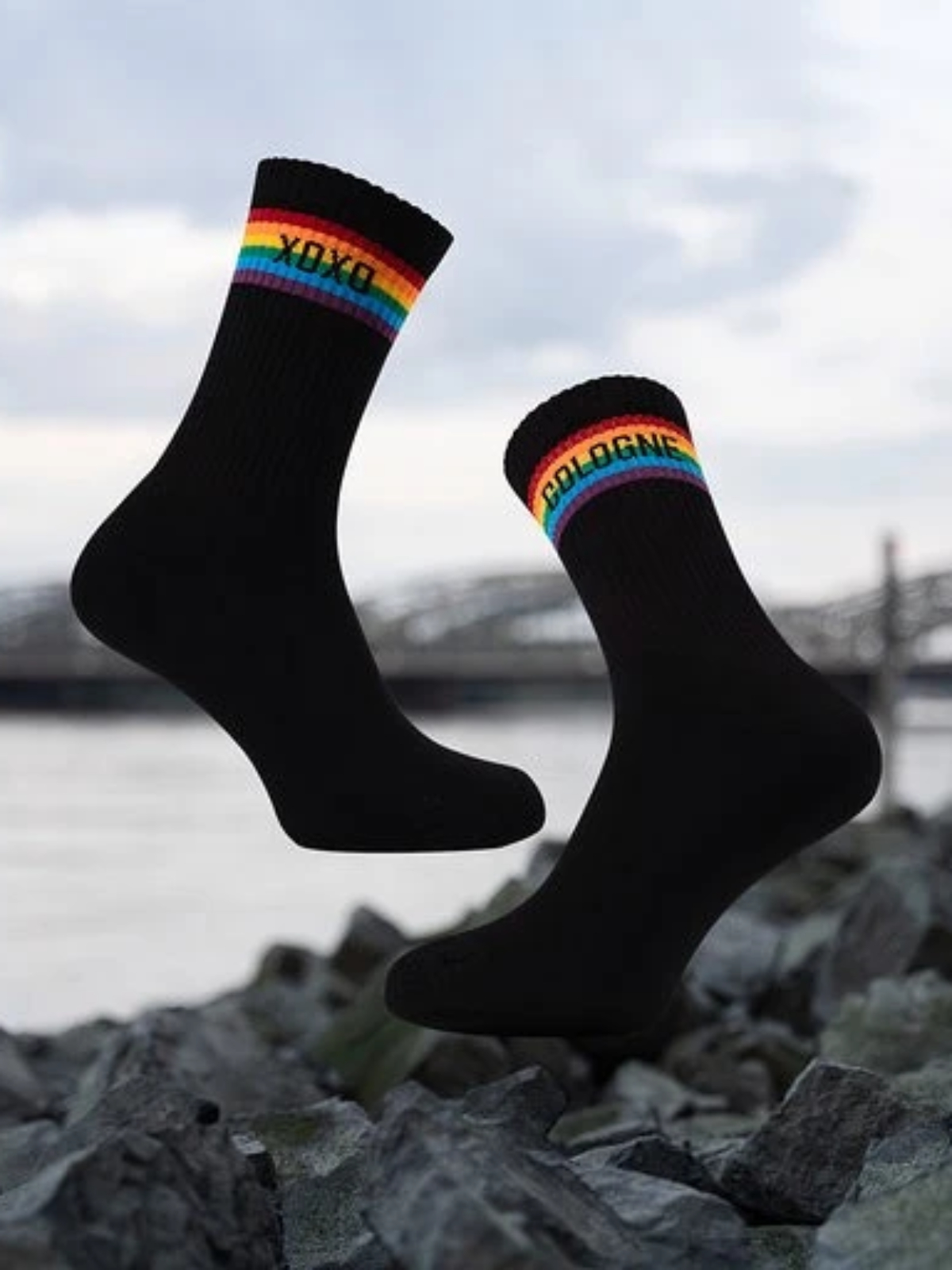 XOXO Socks Rainbow COLOGNE | Black