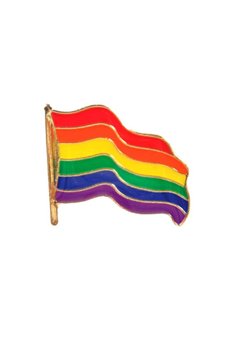 Pin Regenbogen Flagge wehend