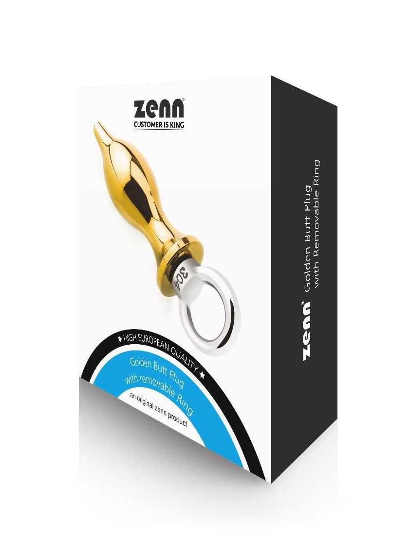 ZENN: Golden Butt Plug with Removable Ring