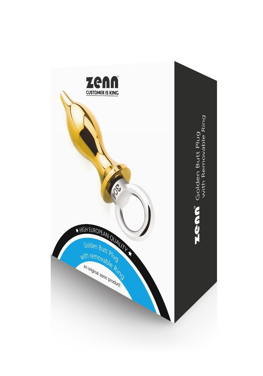 ZENN: Golden Butt Plug with Removable Ring
