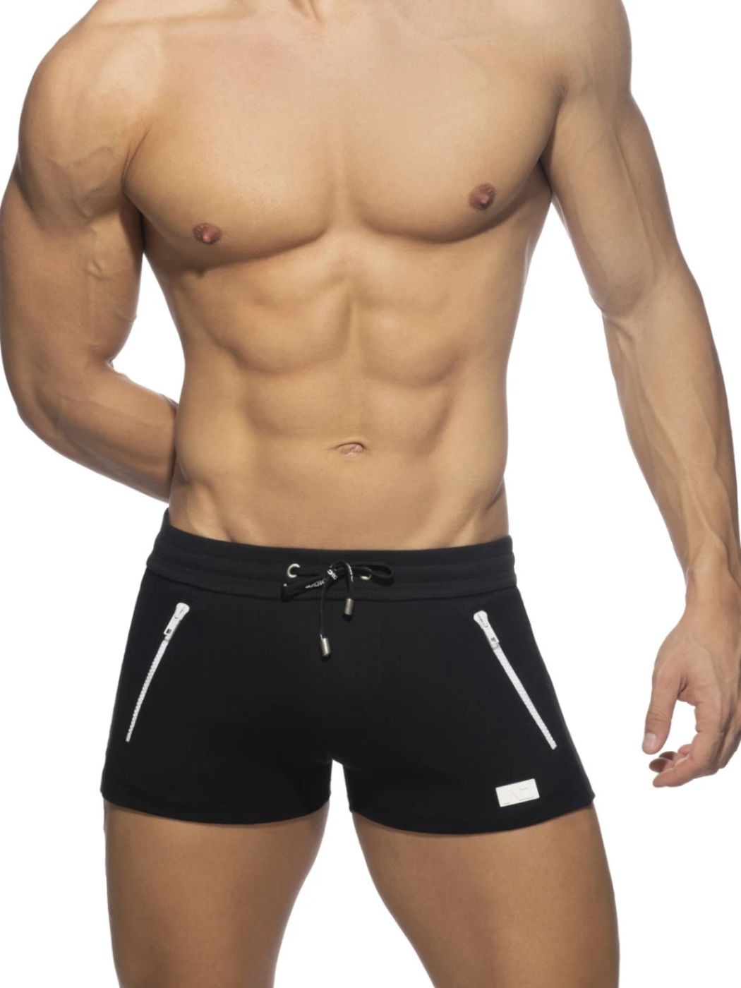 Addicted Double Zip Sport Shorts | Black