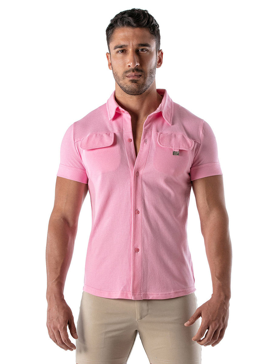Piqué Cotton Shirt | Pink