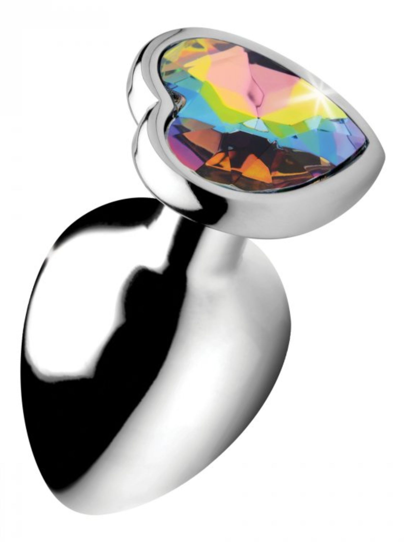 XR Brands: Rainbow Prism Heart Anal Plug | Large