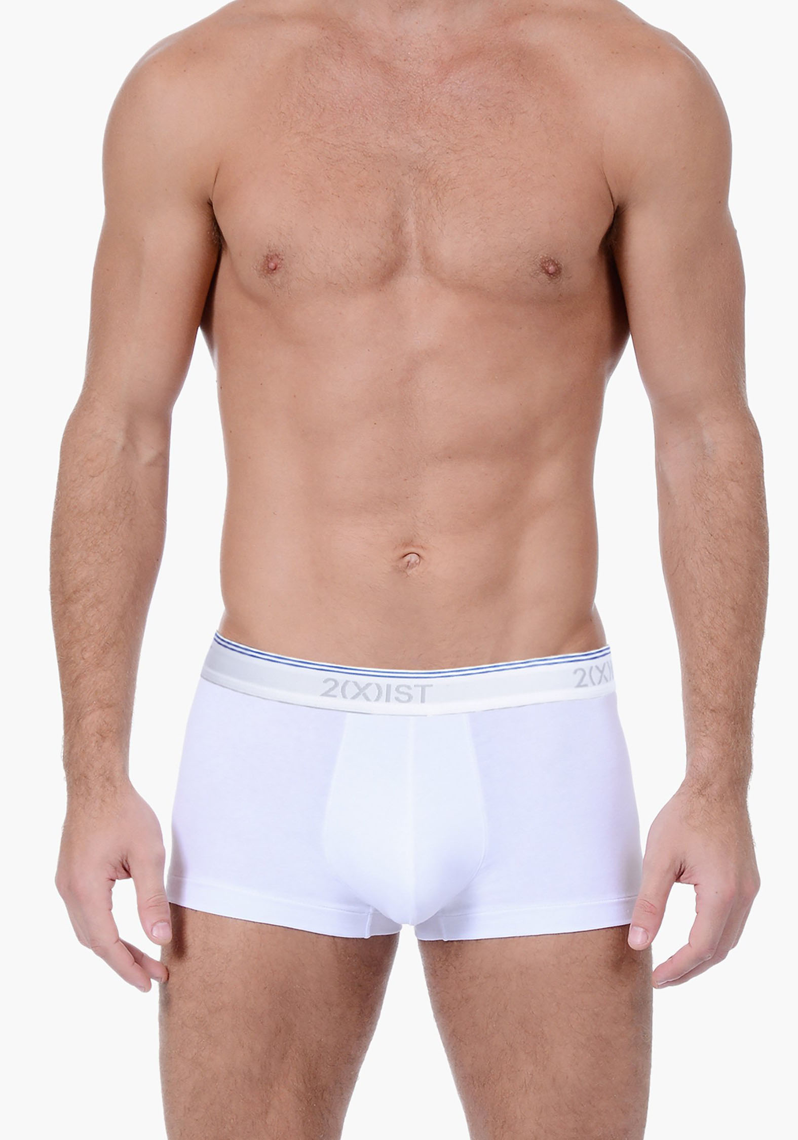 2(X)IST 021333 Cotton Stretch No-Show Trunk 3-Pack | White