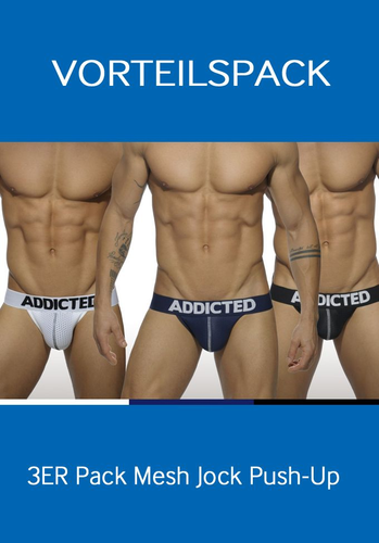 Addicted AD479 3 Pack Mesh Jock Push Up Addicted AD479 3 Pack Mesh Jock Push Up