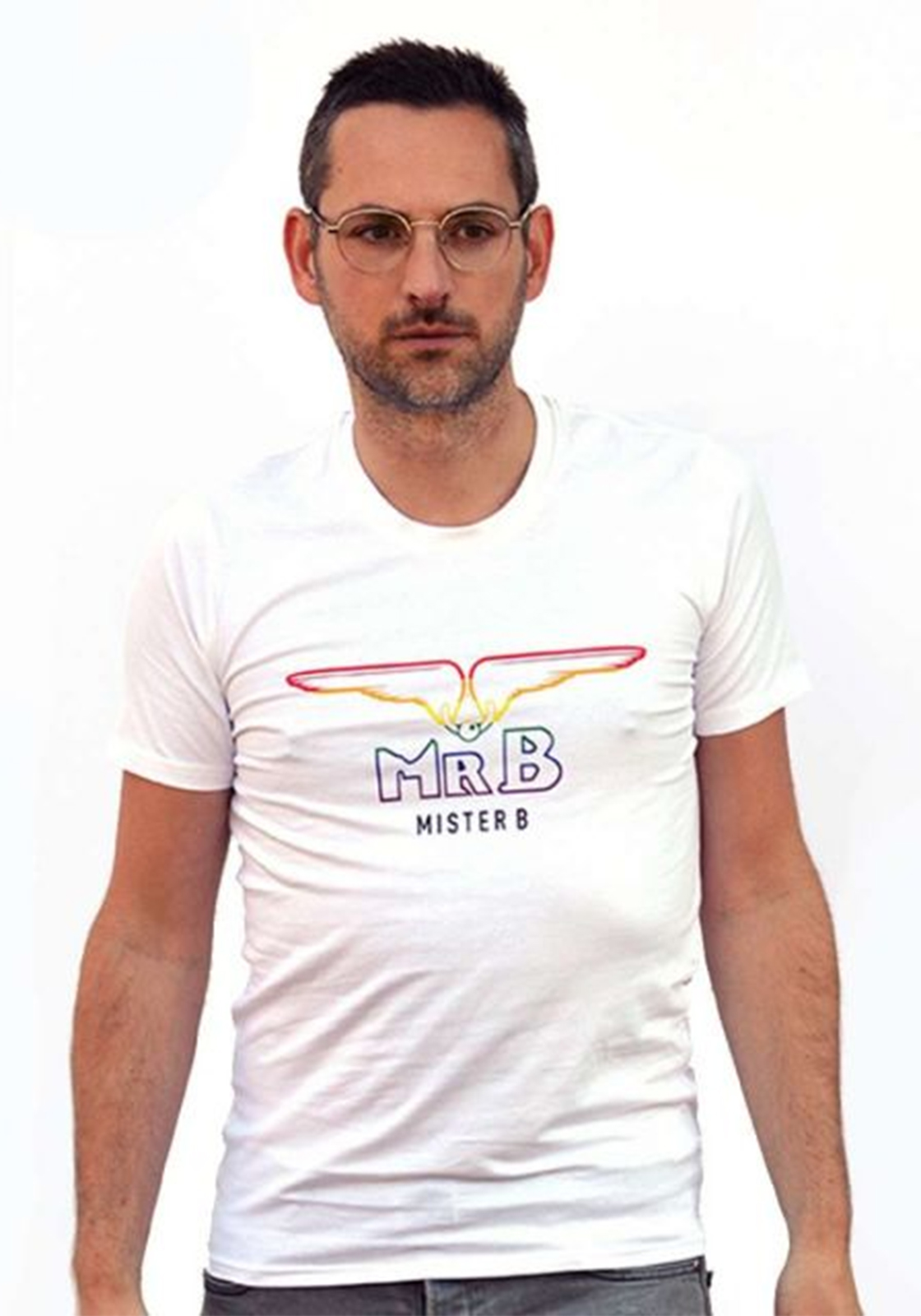 Mister B T-Shirt Pride Rainbow | White