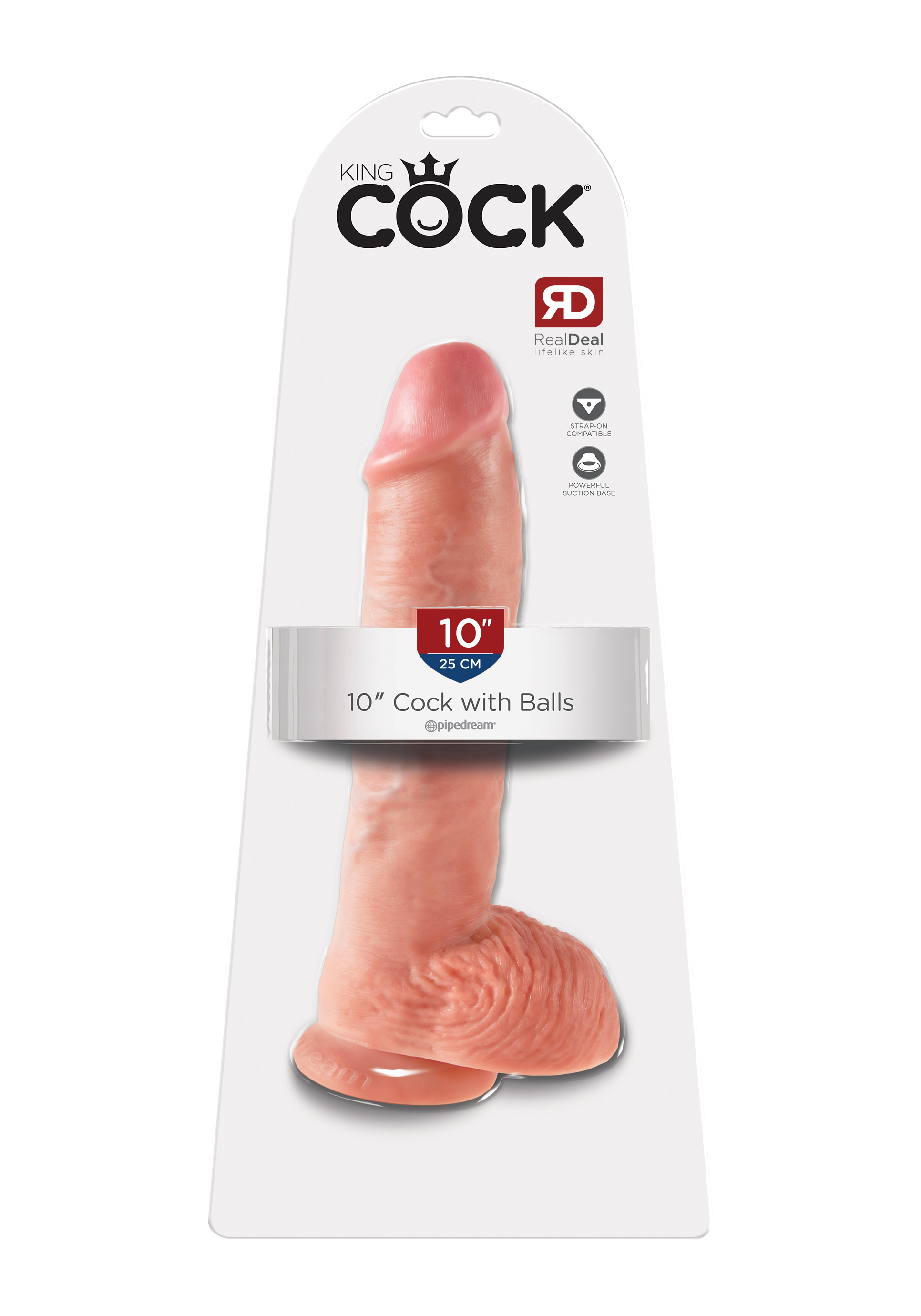 King Cock: Dildo flesh with Balls 10"/ 25,4 x 5,1 cm