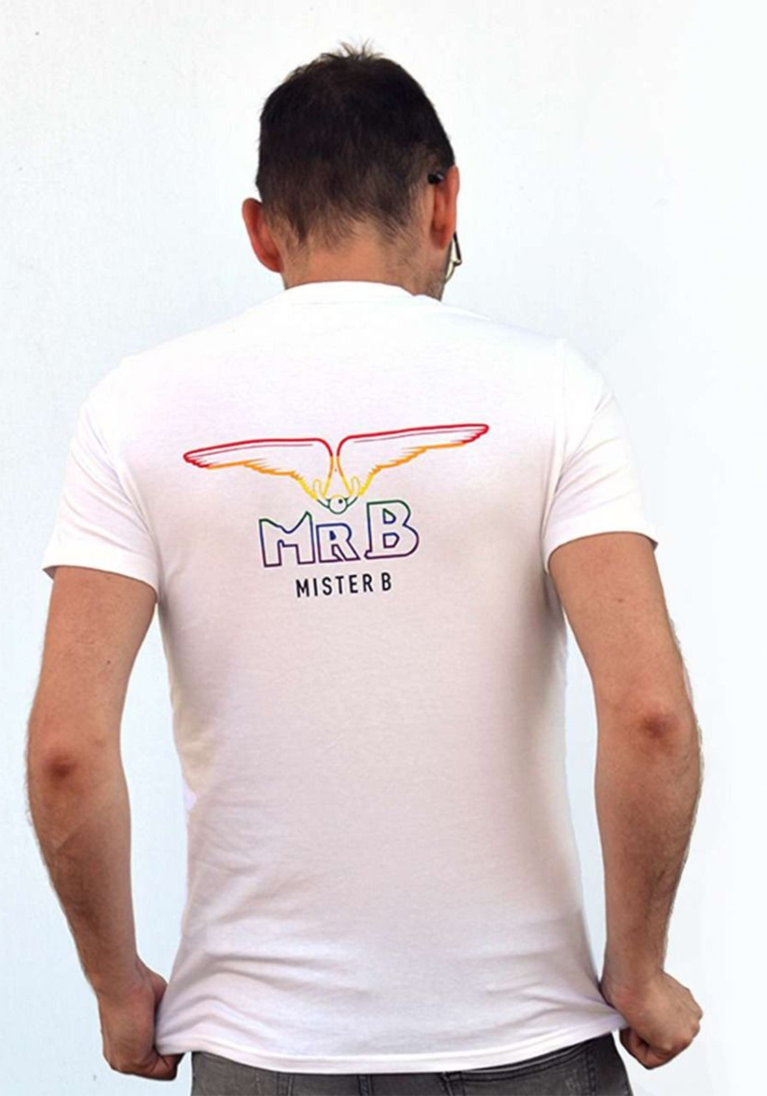 Mister B T-Shirt Pride Rainbow | White