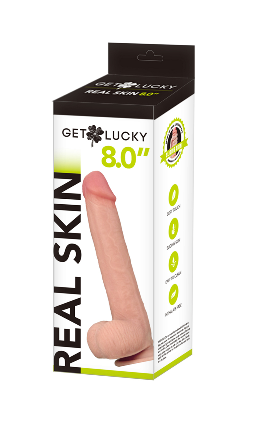 Get Lucky: Flesh Real Skin Dildo 8''