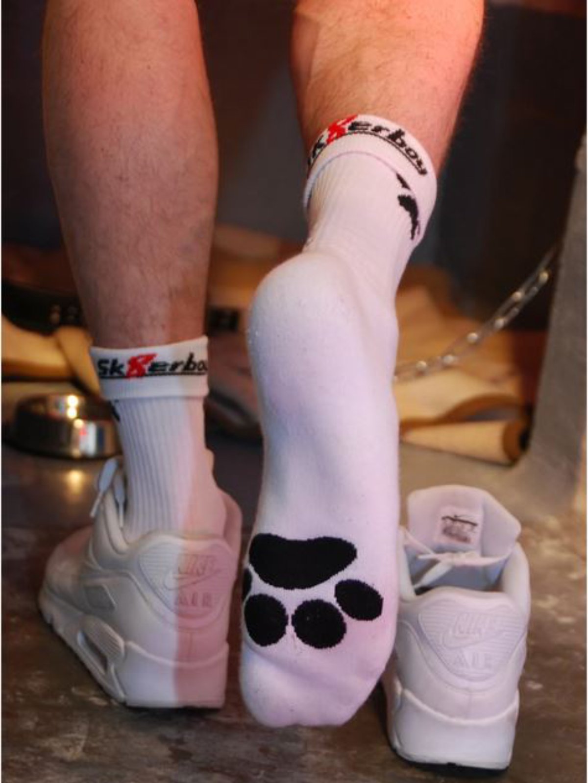 Socks "Puppy" White|Black