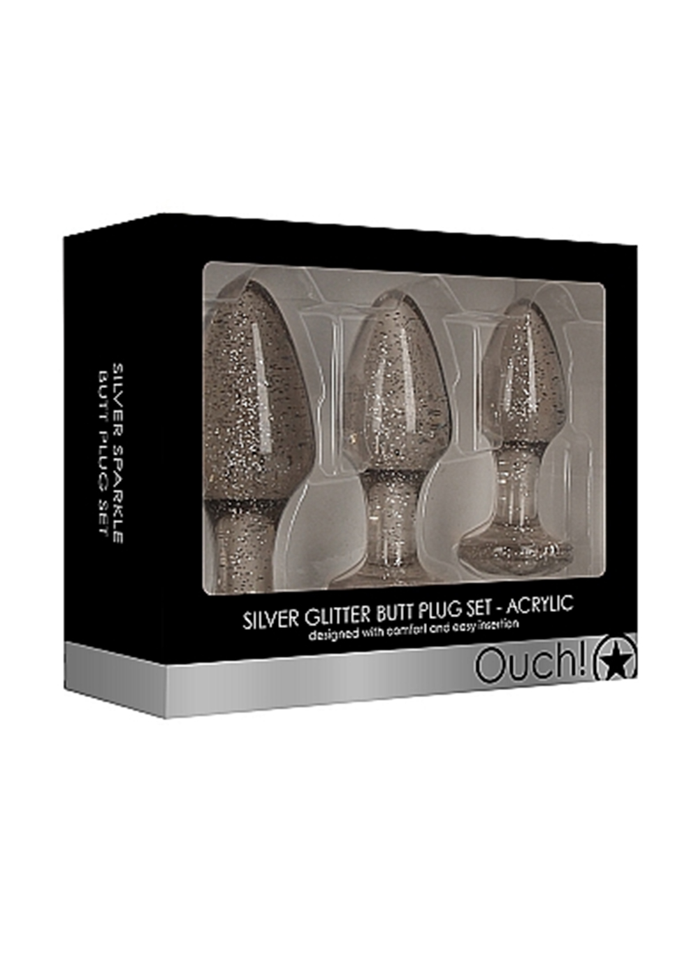 Shots Toys Ouch! Butt Plug Set (silver)