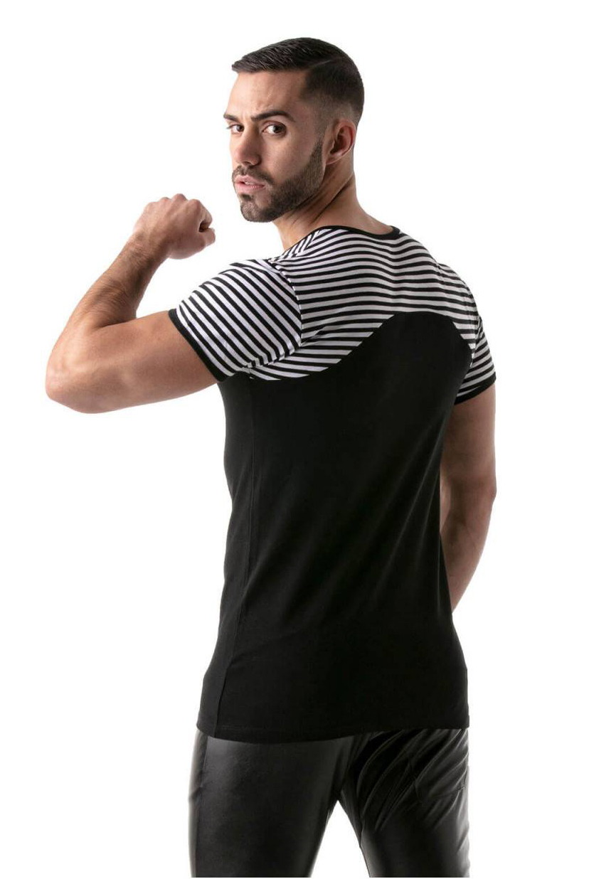 TOF T-Shirt Navy Stripes | Black