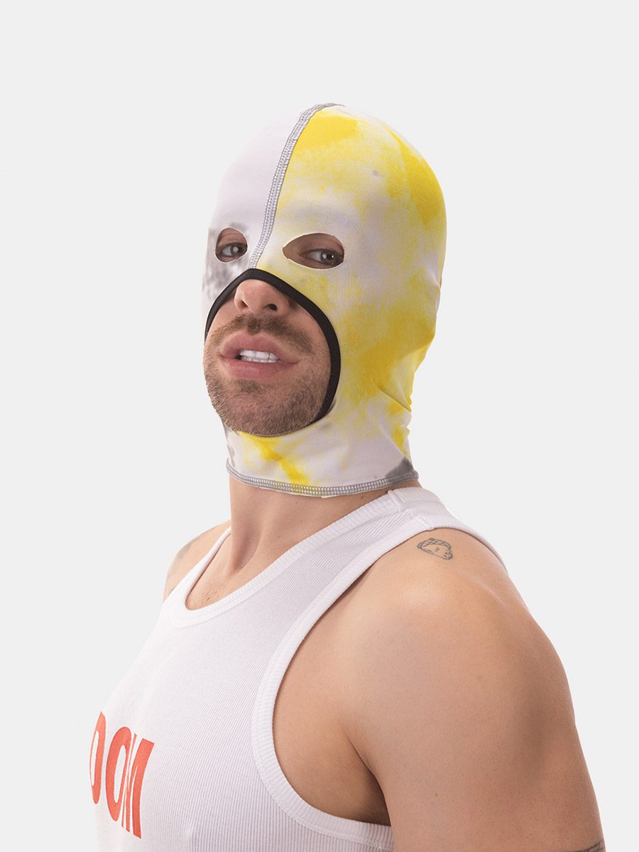 Maske Fetish Hood Kiro | Tiedye Black Yellow