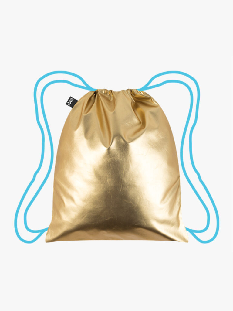 LOQI METALLIC Backpack | Gold/Blue