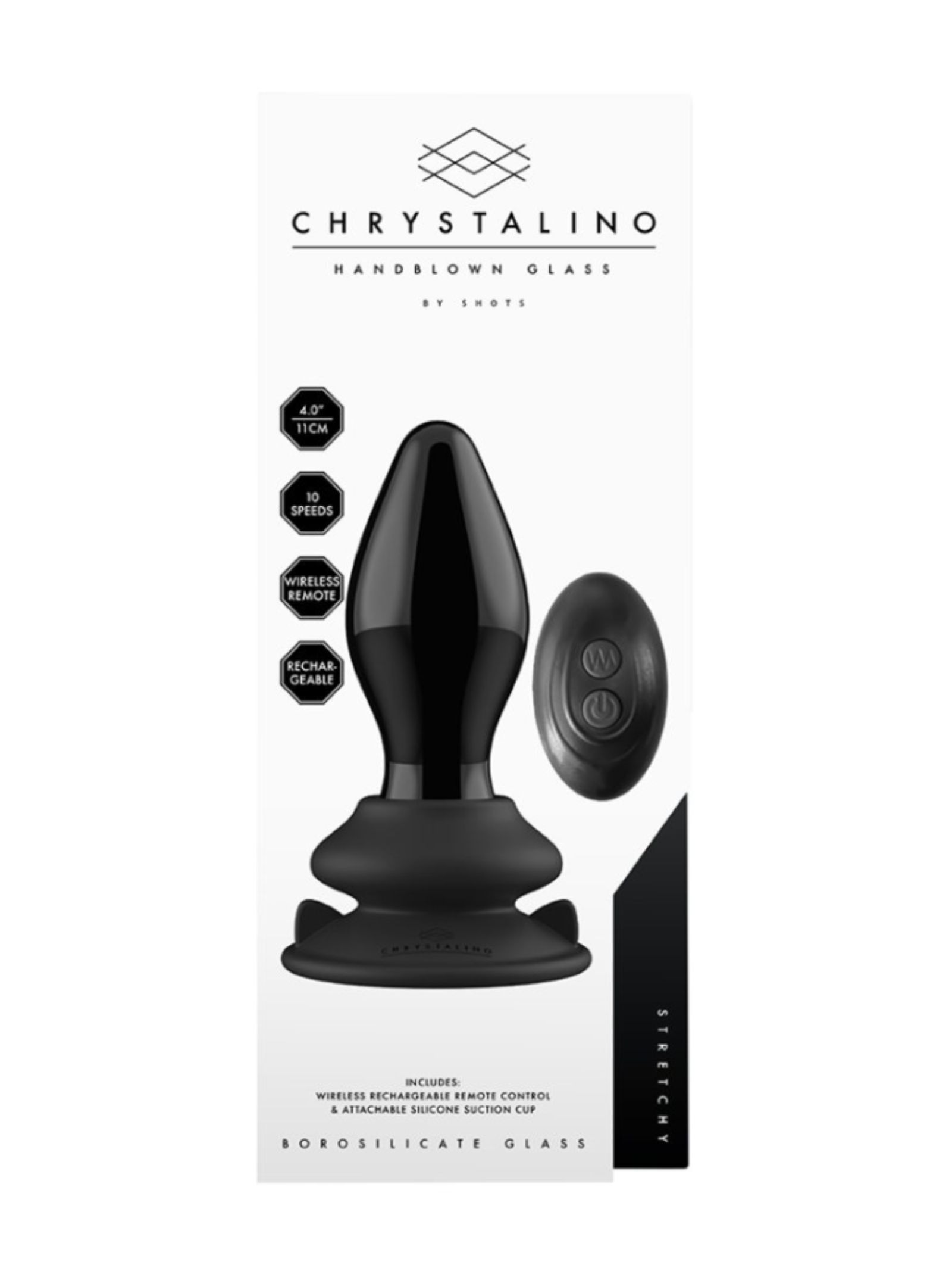 Chrystalino: Stretchy  - Glas Vibrator | Black
