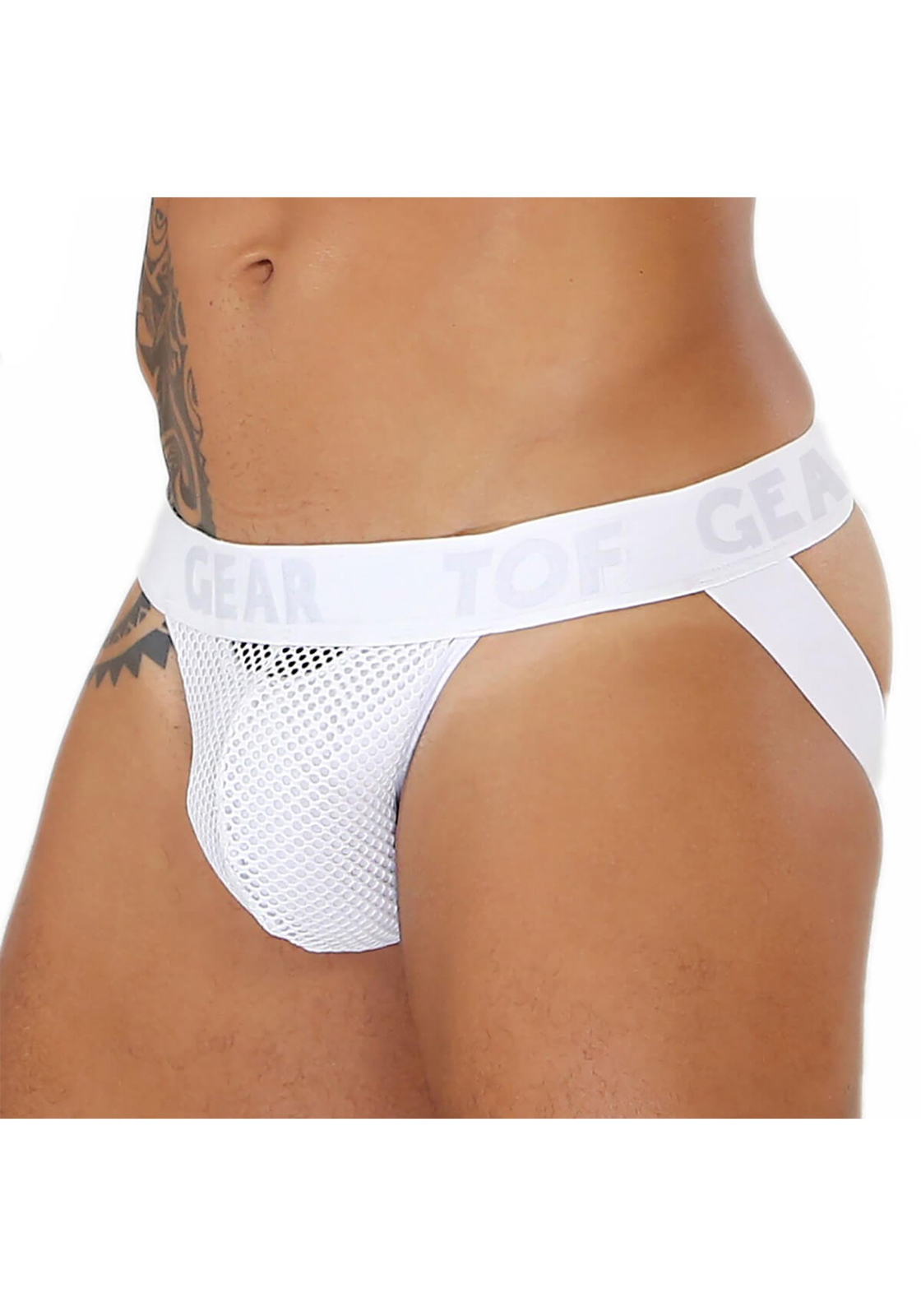 TOF Bulge Mesh Jock | White TOF Bulge Mesh Jock | White