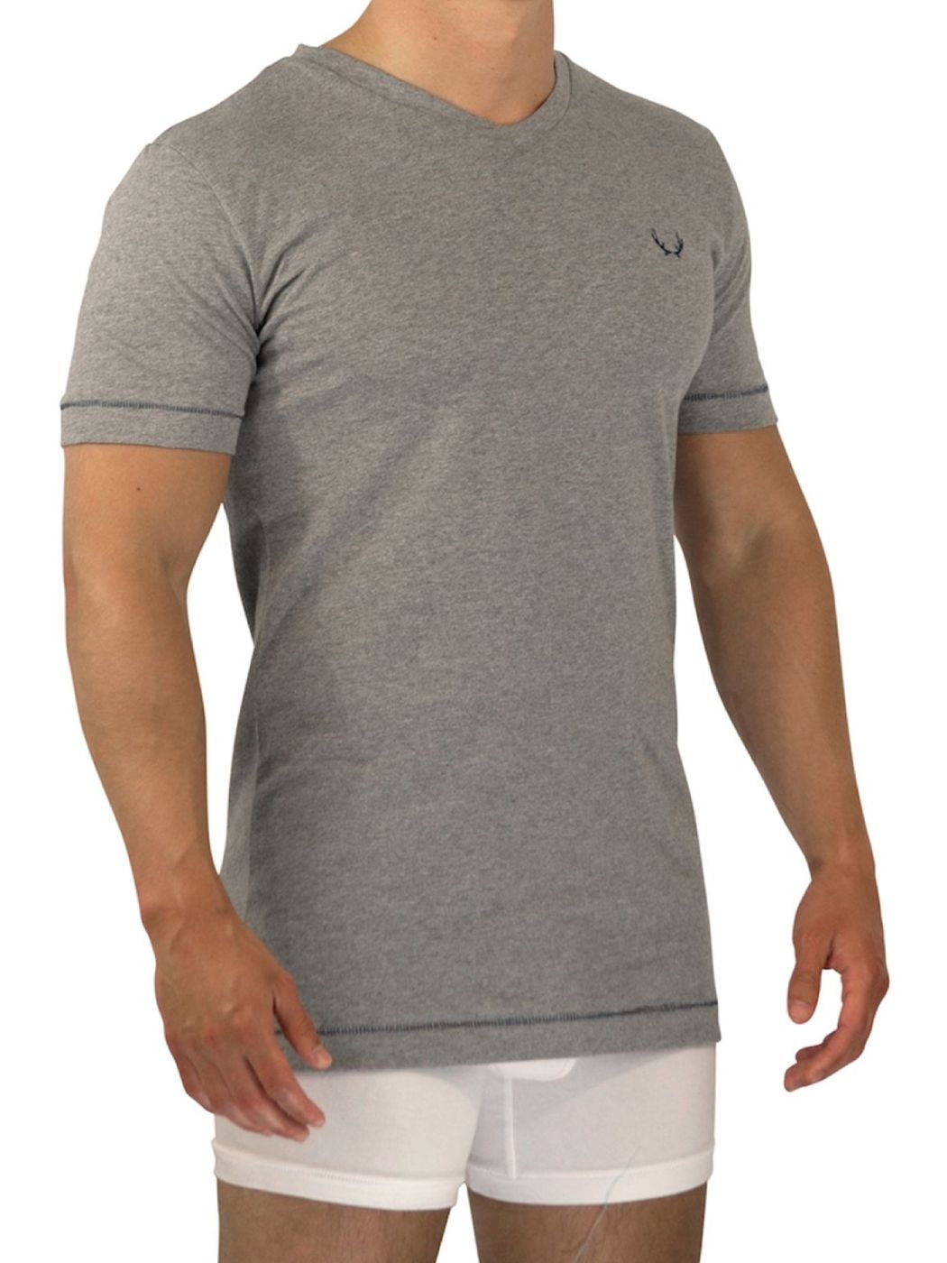T-Shirt V-Neck | Grey Marle