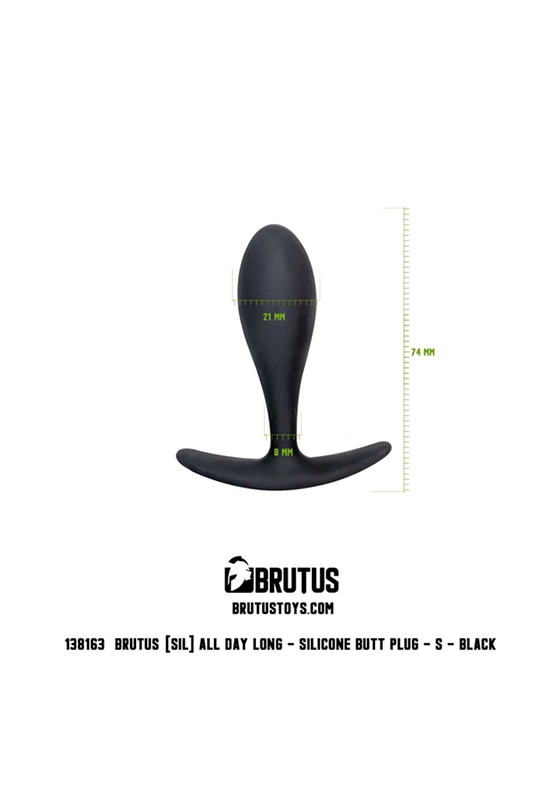 Brutus: All Day Long Silicone Butt Plug - S 74 mm