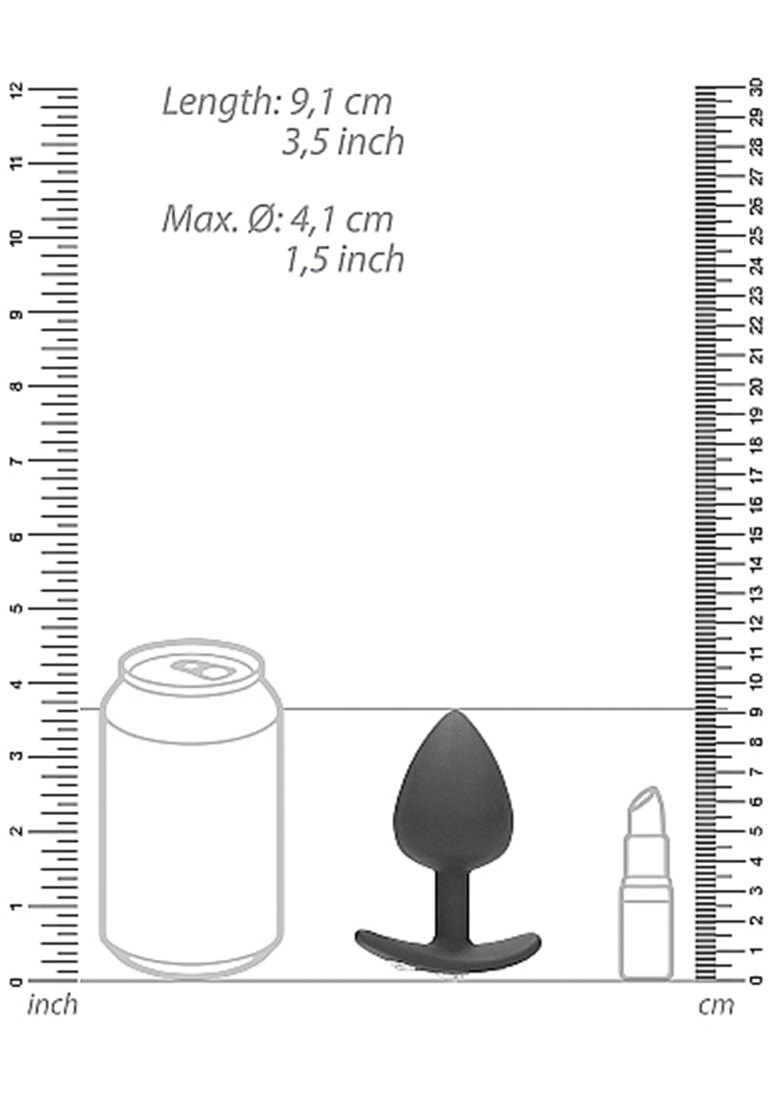 Shots Toys: Butt Plug XL with Diamond (black)