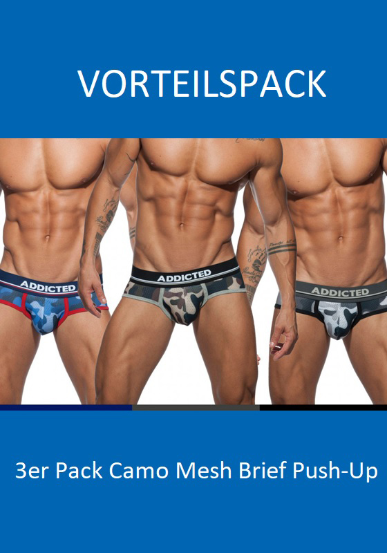 Addicted 3er-Pack Camo Mesh Brief Push-Up Addicted 3er-Pack Camo Mesh Brief Push-Up