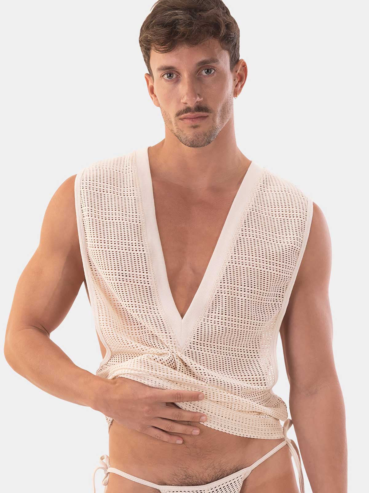 Tank Top V-Neck Mayo | Nude