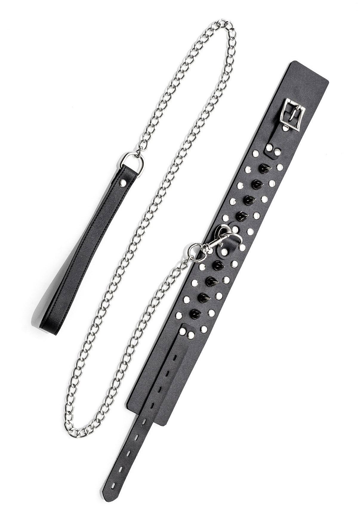ZENN: Spiked Collar With Leash - Halsband & Leine