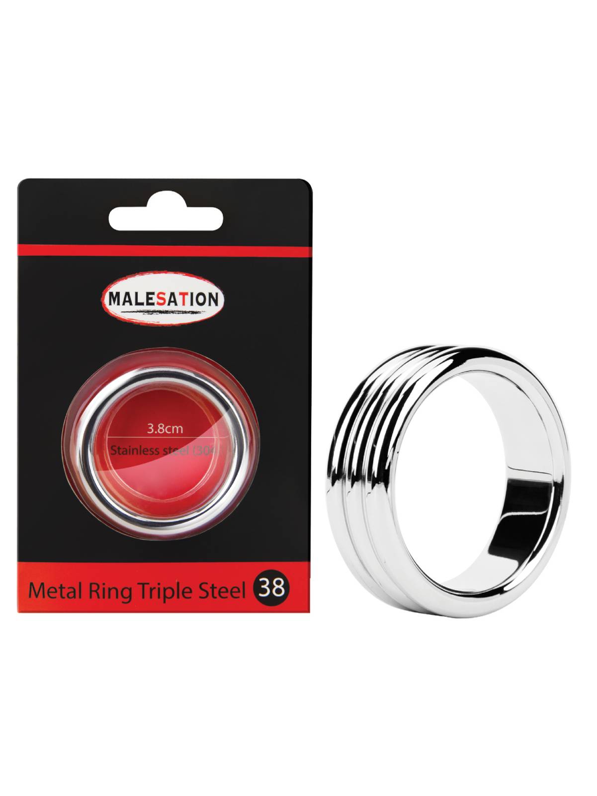 Malesation Metal Ring Triple Steel | Ø 38 mm