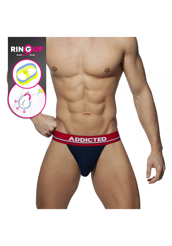 Addicted Navy Cockring C-Through Jockstrap Addicted Navy Cockring C-Through Jockstrap