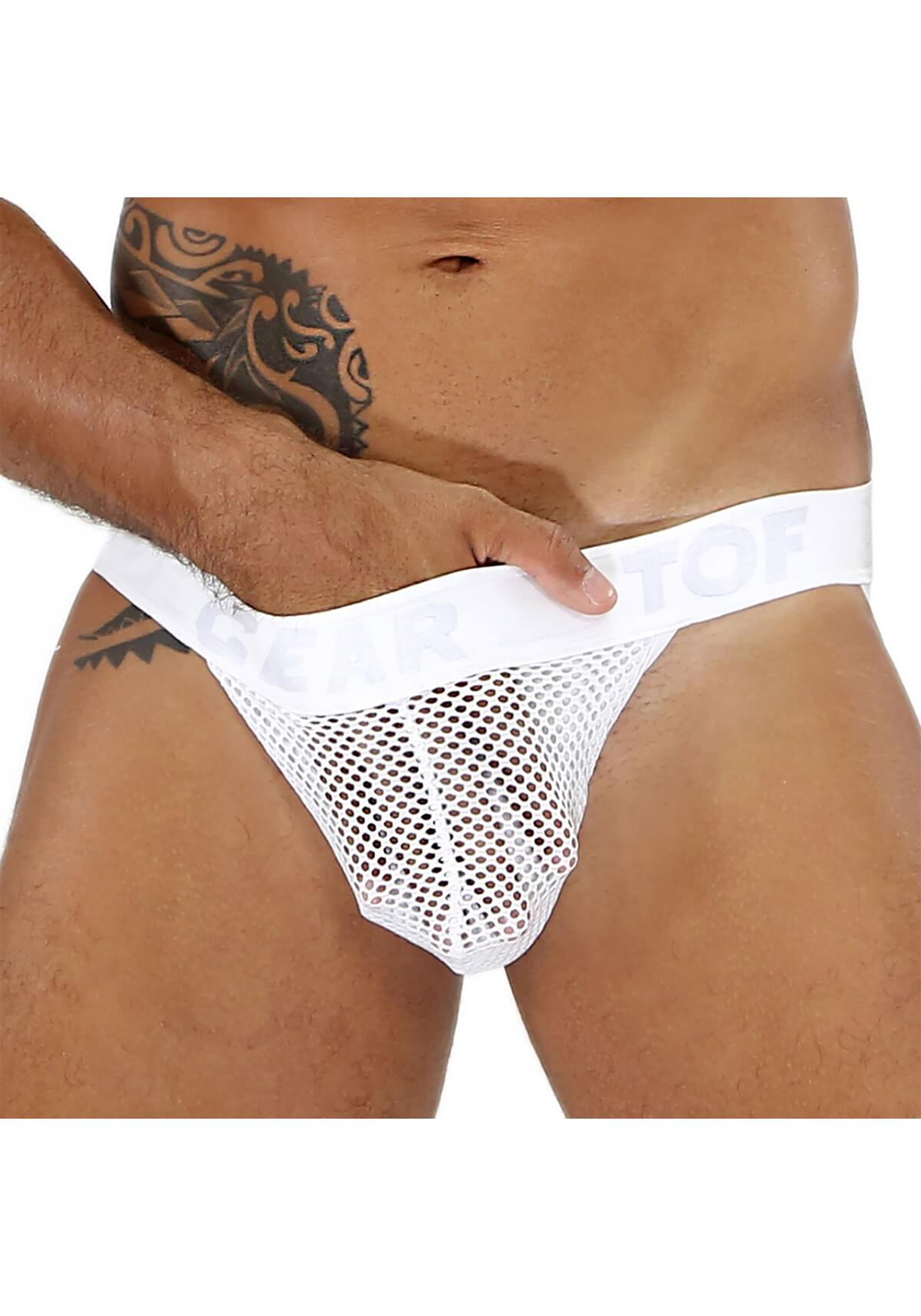 TOF Bulge Mesh Jock | White TOF Bulge Mesh Jock | White