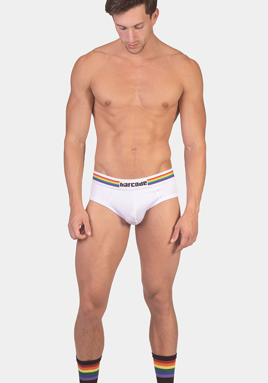 Barcode Berlin Backless Brief Pride | White