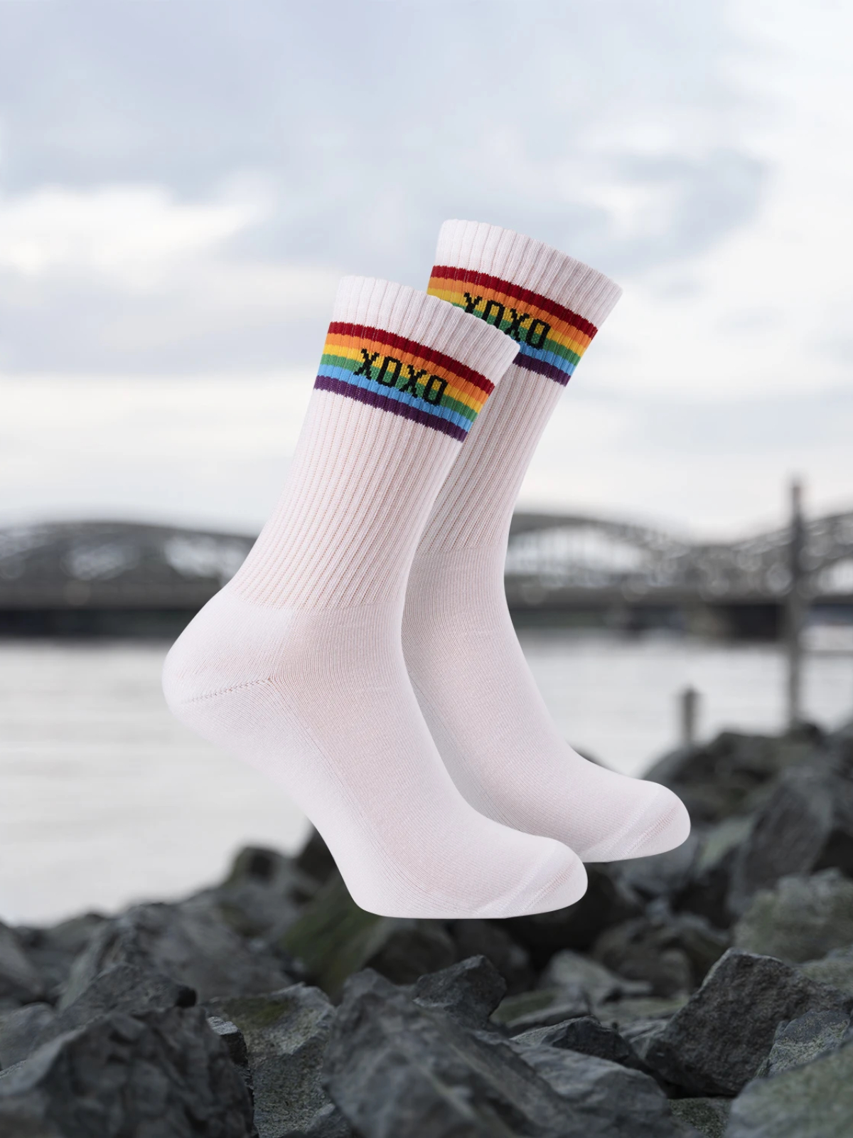 XOXO Socks Rainbow XOXO | White