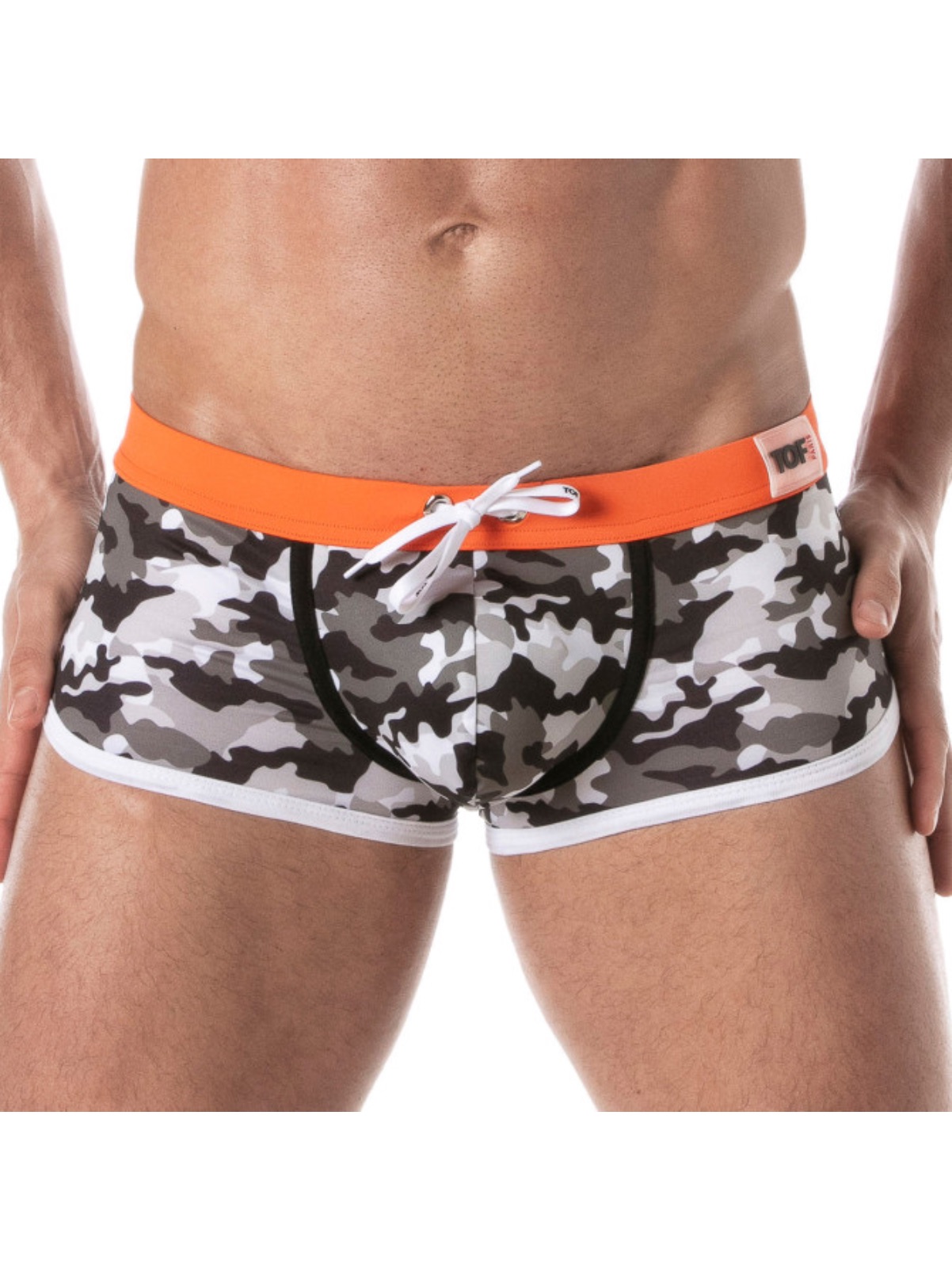 Iconic Swim Trunks | Camo/Grey