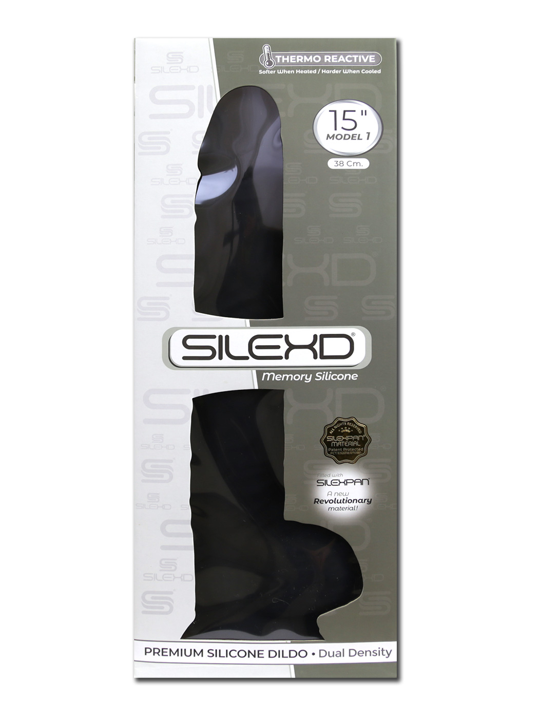 SILEXD: Dildo black w/Balls | 38 x 7 cm 