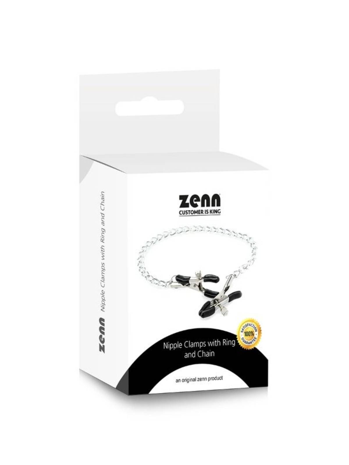 Zenn Nipple Clamps with Ring and Chain | 42 cm