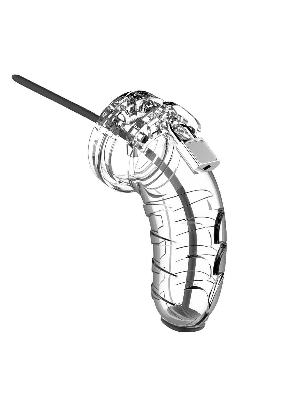 Mancage: Chastity Cage Model 16 with Urethal Sounding  | Transparent