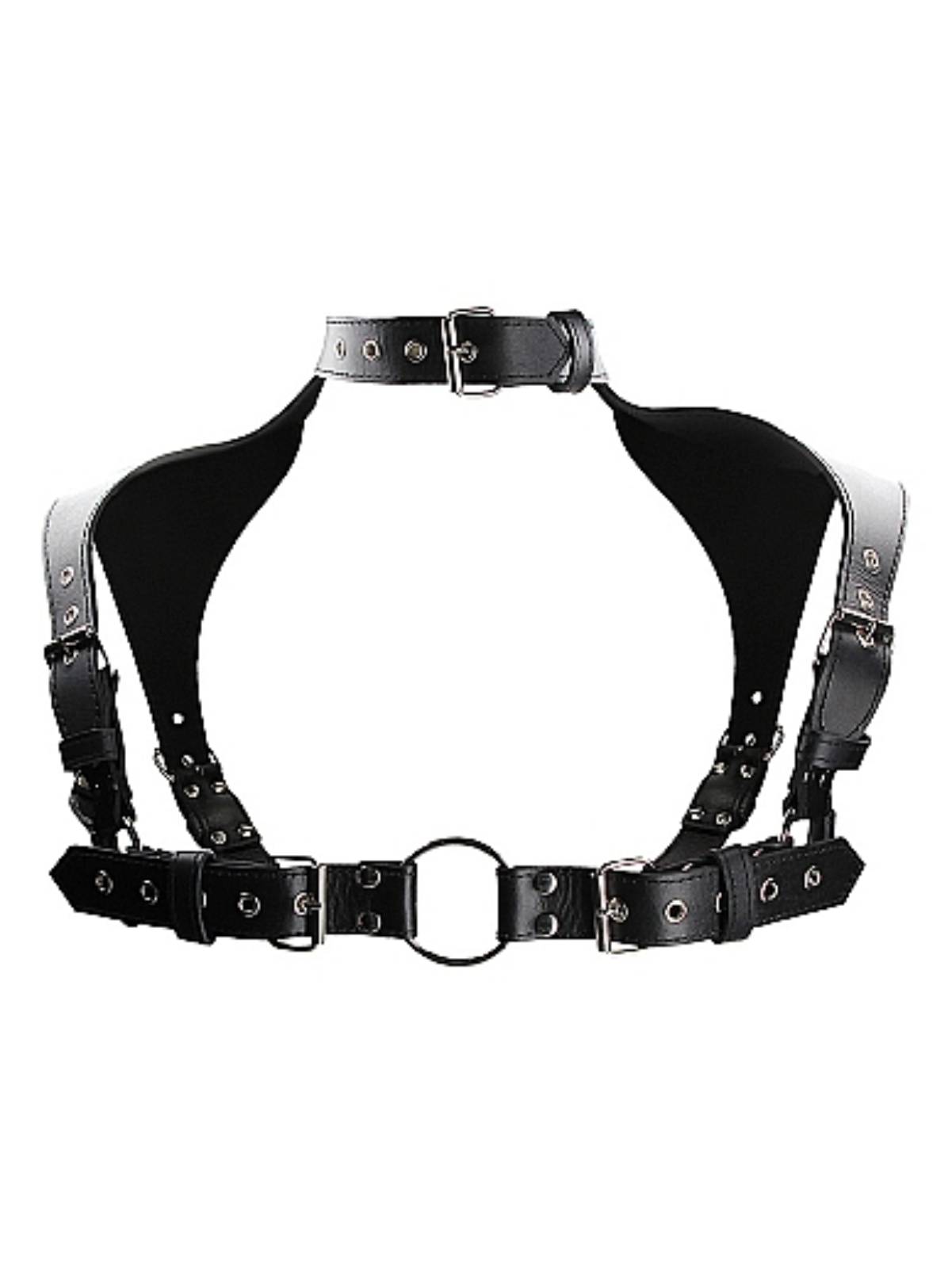 Harness aus Kunstleder mit Halsband | Black