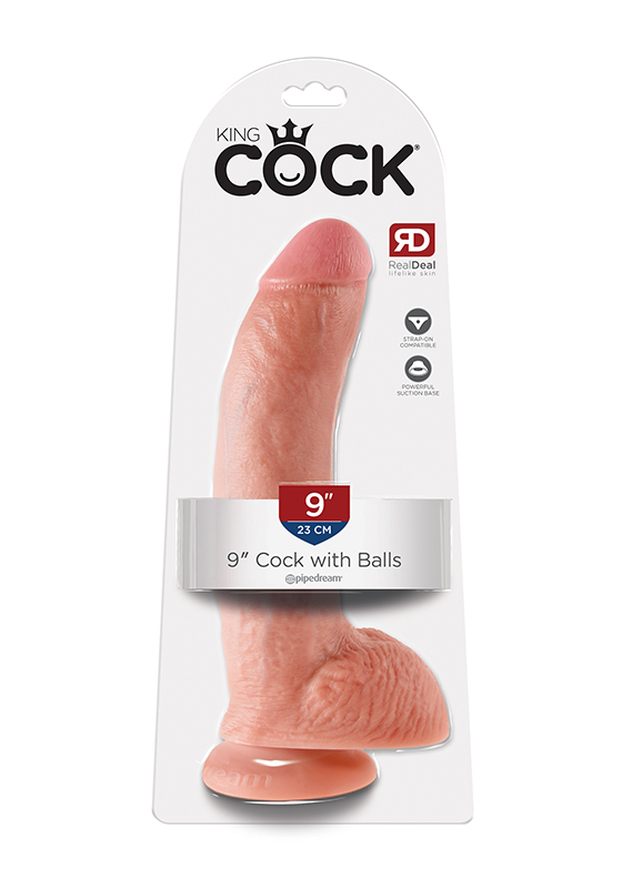 King Cock: Dildo flesh with Balls 9"/ 22,9 x 5,1 cm