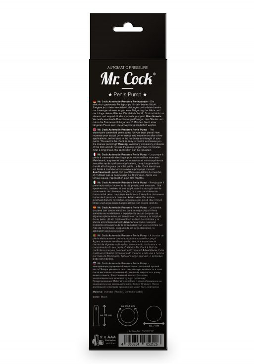 Mr. Cock Penis Pump Automatic Pressure | Black