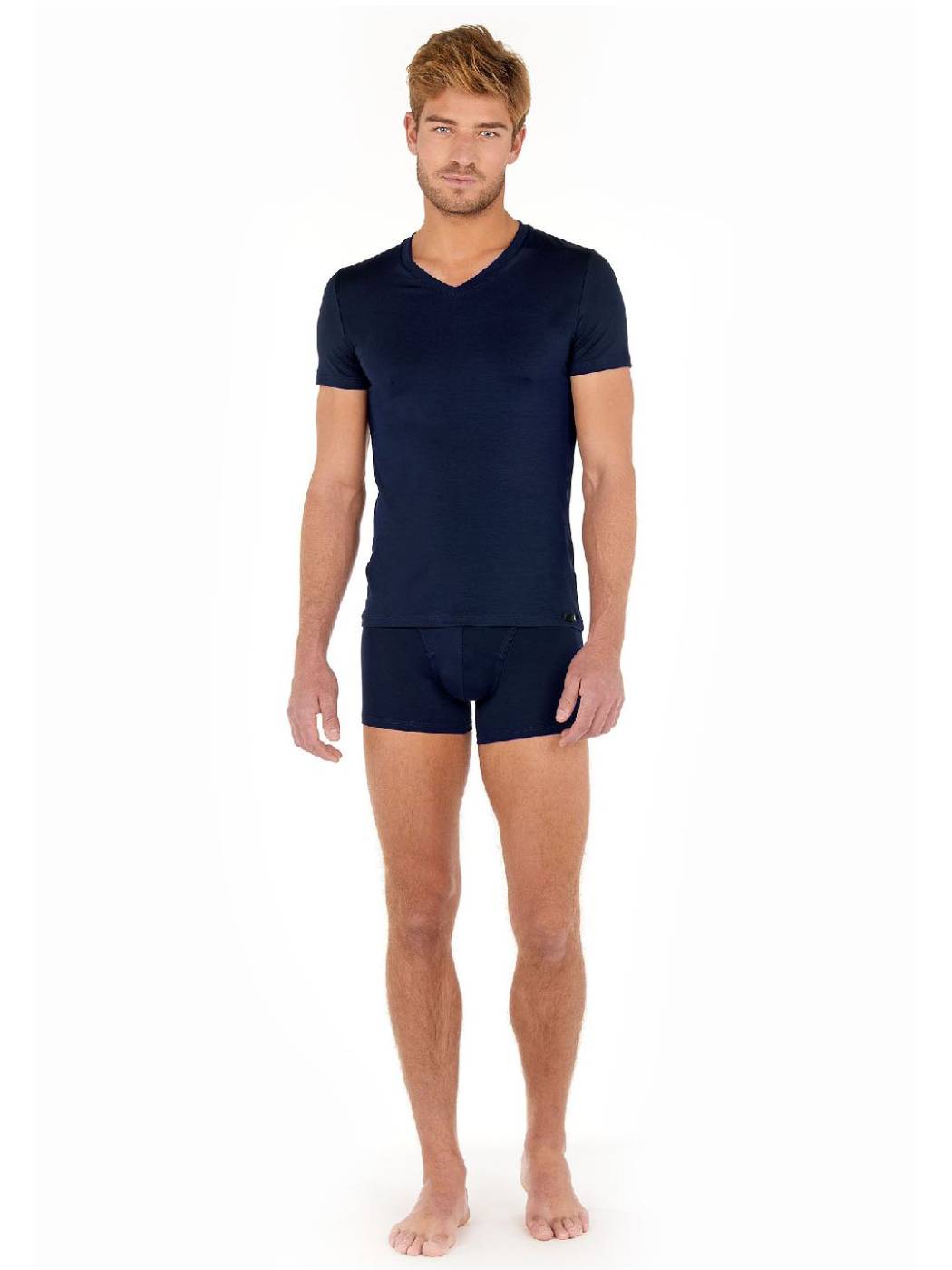 Tencel Soft T-Shirt V-Neck | Navy