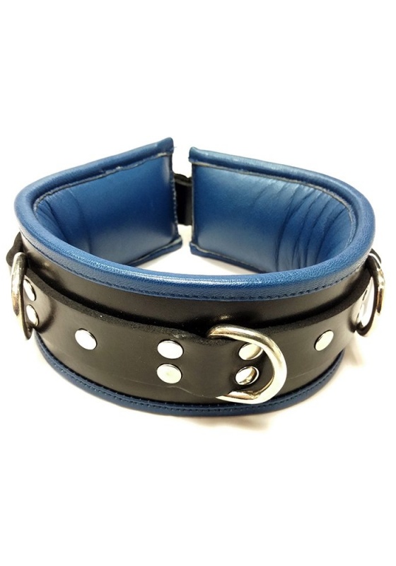 Rouge RC1008 black/blue 3-D Ring-Halsband gepolstert