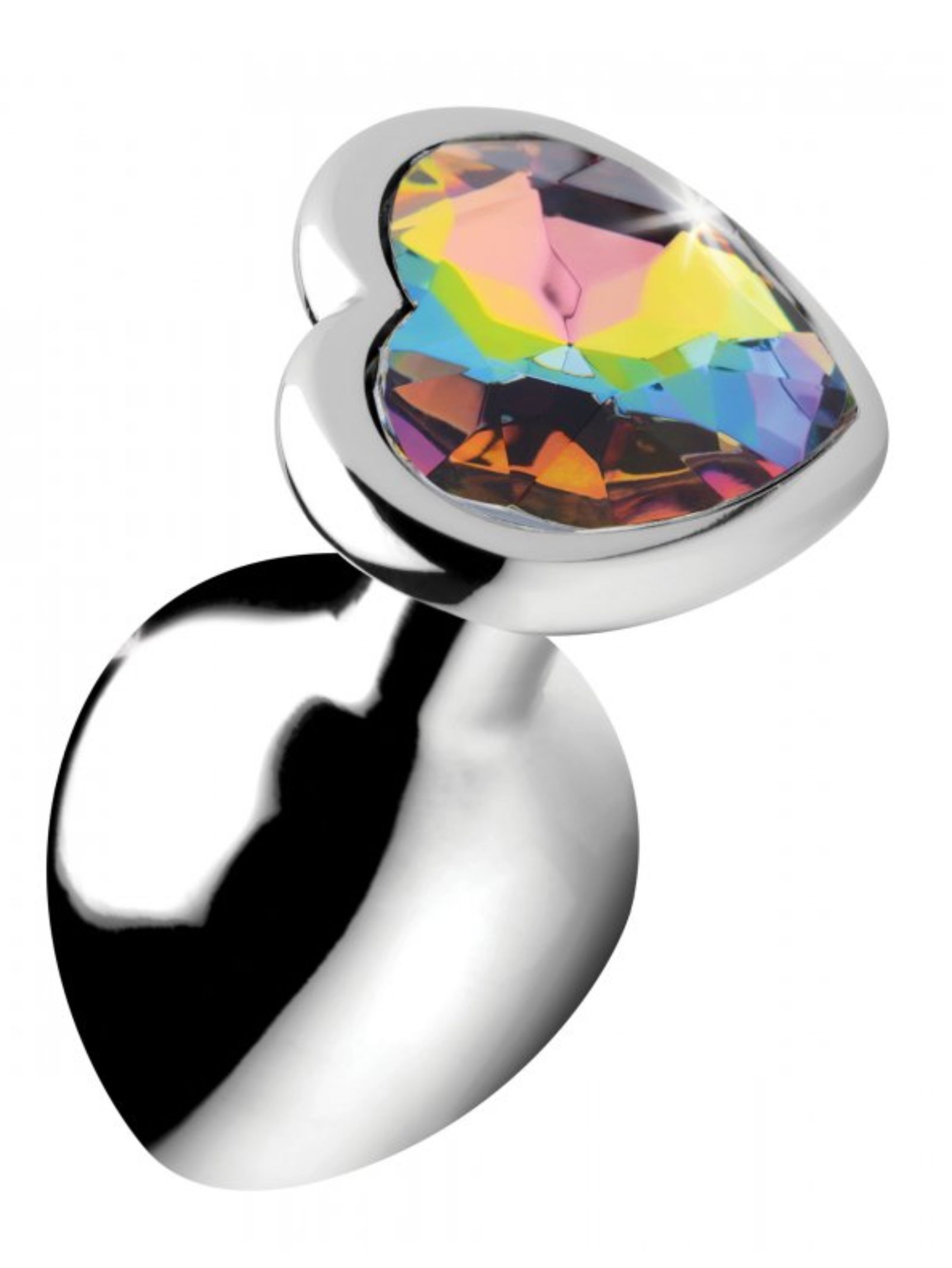 XR Brands: Rainbow Prism Heart Anal Plug | Medium