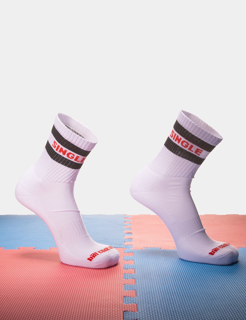 Socks Fetish Half Socks "Single" | White/Black/Red