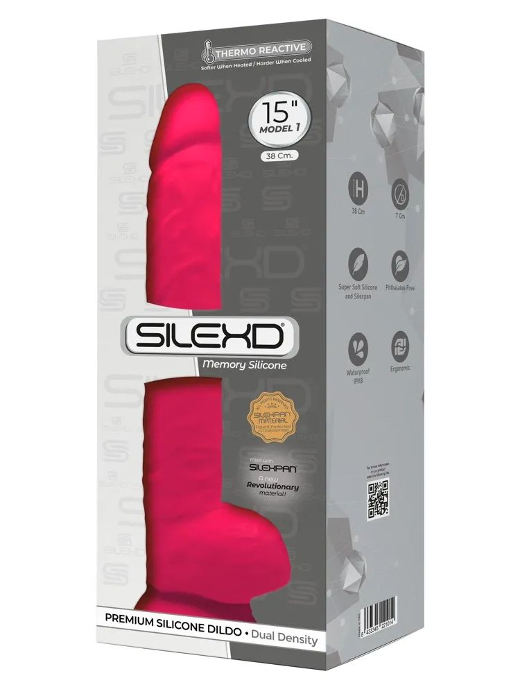 SILEXD: Dildo with Balls | 38 x 7 cm - Pink